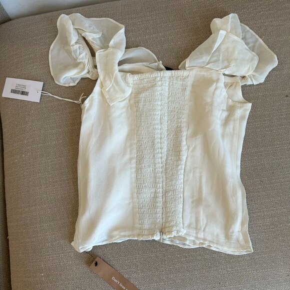 NWT Reformation Priscilla Off Shoulder Top Sz2 Gossamer Cream Ivory - Picture 6 of 7